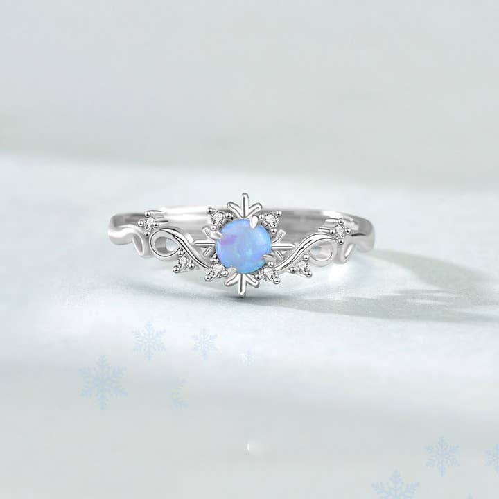 S925 Sterling sølv julesnefnug opalring for engroshandel hos Gioiellin - S925 Silver Jewelry