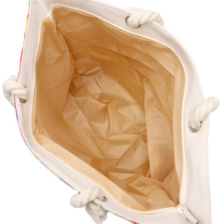 BLACK La Loteria Portrait Rope Handle Canvas Tote Bag for wholesale on Faire5