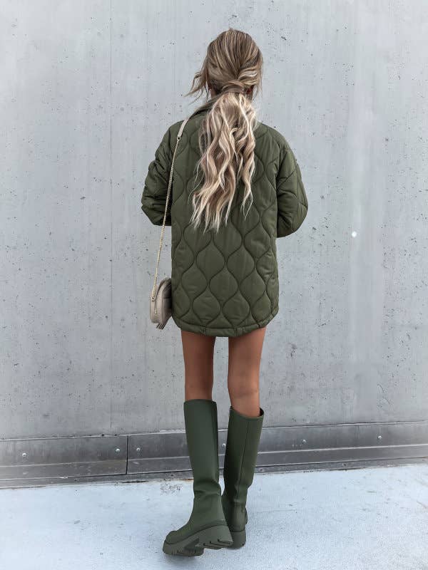 GREEN Single-breasted cotton-padded jacket for wholesale on Faire5