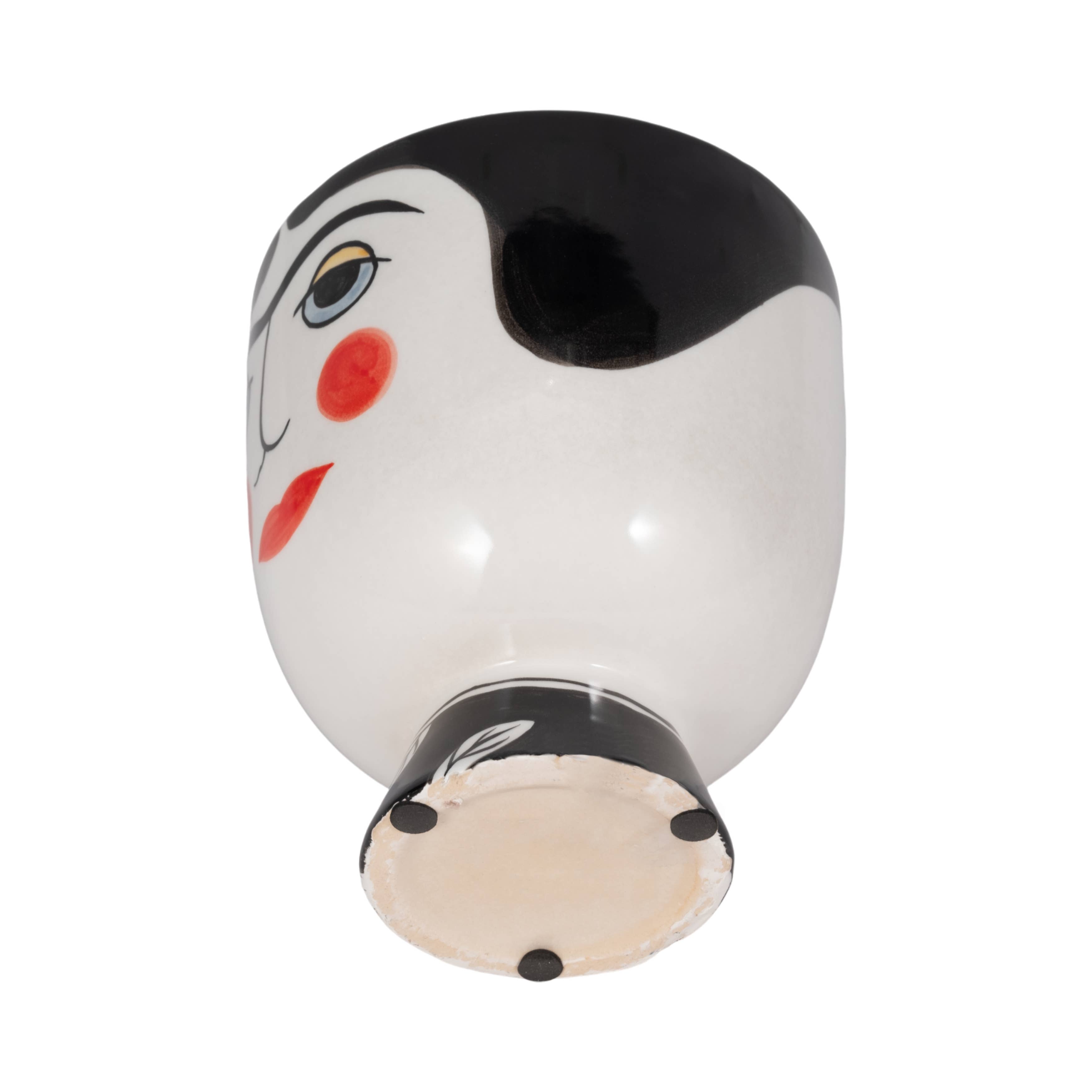 Sagebrook Home - Wholesale Plant Pot - Planter - Black Ceramic Decorative Frida Face Flower, 6 in.10