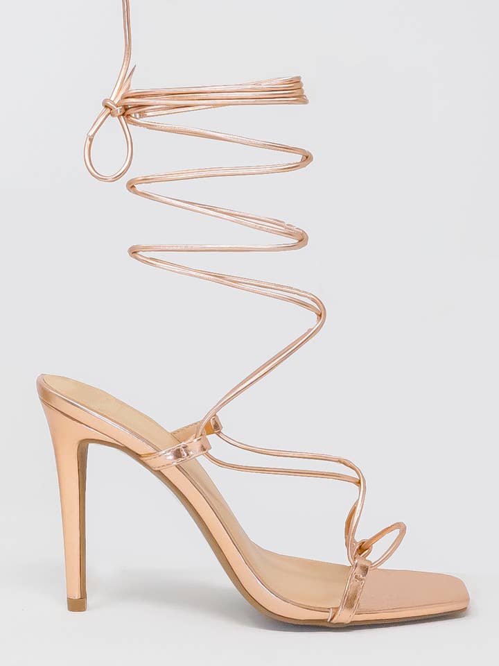 Ana Rose Gold Heels for wholesale by Shoes By Alexandria Brandao