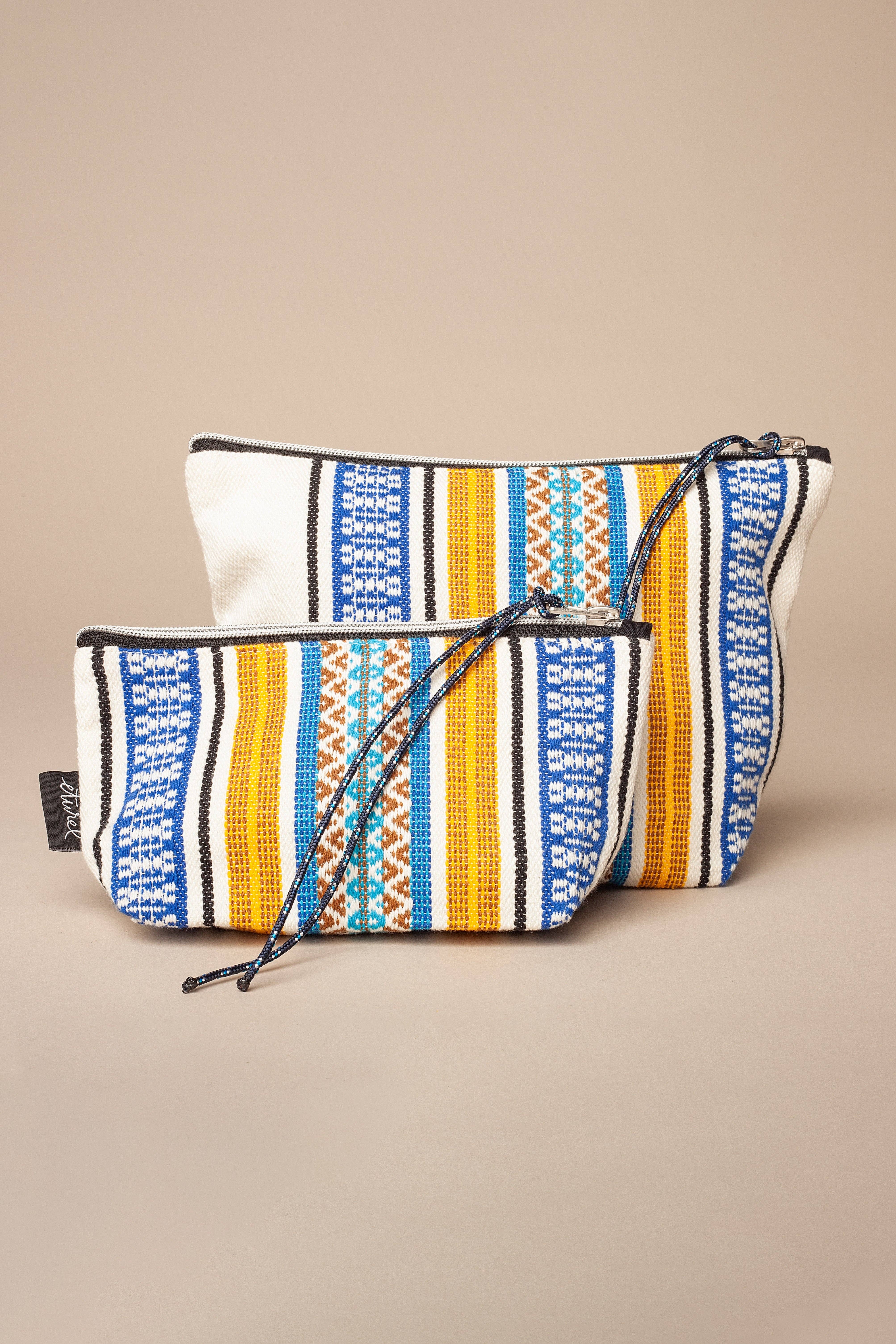 Eturel Madrid – Bolsa de higiene pessoal - Mulher por atacado – Necessaire Morellano azul tecido2