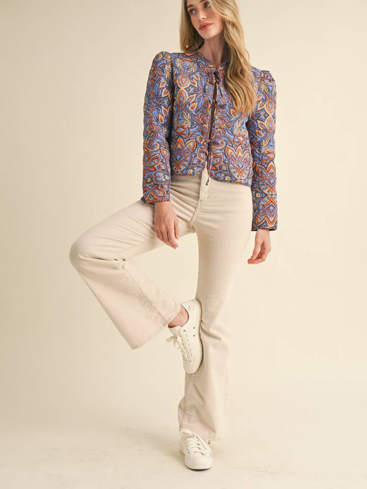 &MERCI - Wholesale Jacket - Women's - EXCLUSIVE PRINT QUILTED PAISLEY PRINT JACKET MJK363416