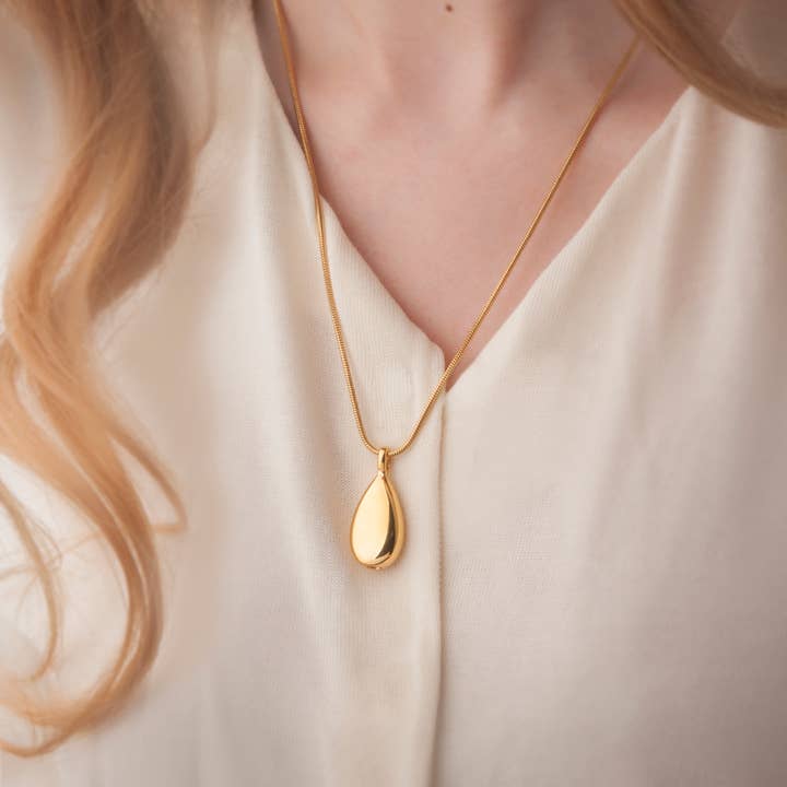 Anavia – wholesale Pendant/charm necklace – Teardrop Memorial Necklace Ashes Holder Keepsake Jewelry