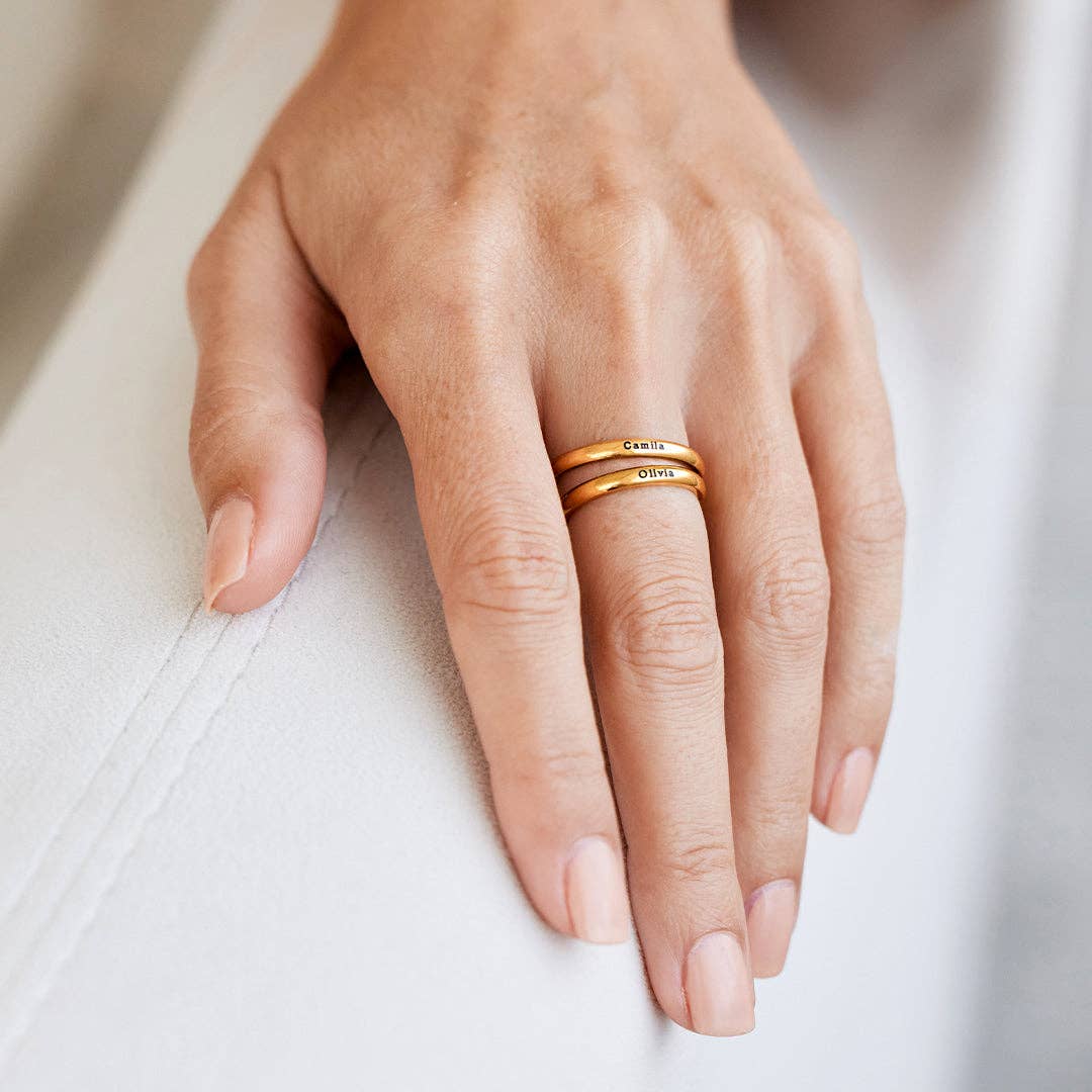 Mint & Lily - Wholesale Band/Stacked Ring - Tiny Stackable Engraved Ring8