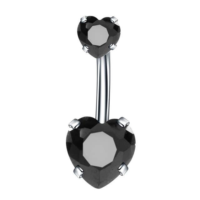 Gemscape UK - Wholesale Belly Ring - Heart shaped Belly Button - Two Stone Design9