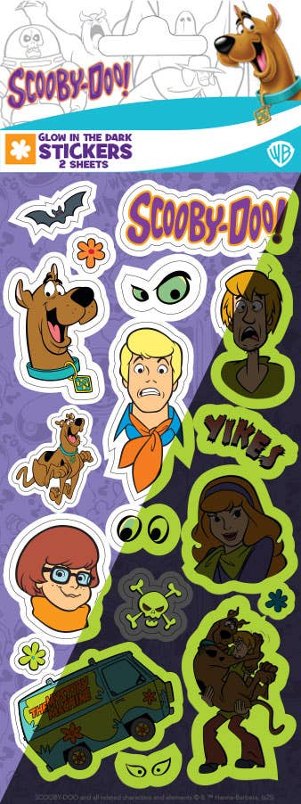 Paper House Productions - Wholesale Sticker - Glow In the Dark Stickers - Scooby Doo0