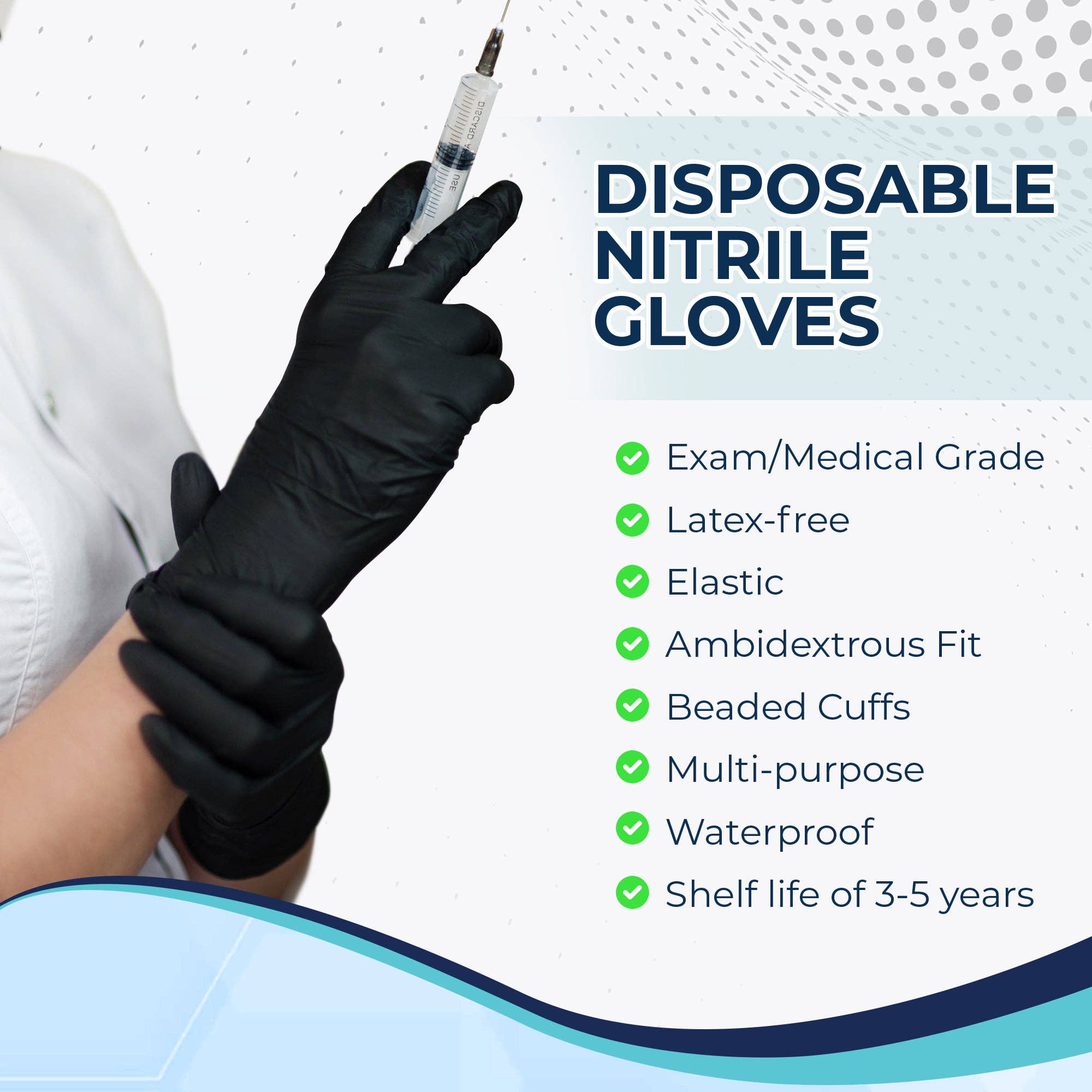 Concentric Health Alliance - CHA Supply - Wholesale Gloves - Unisex - CHA Essential Nitrile Exam Gloves - Black5