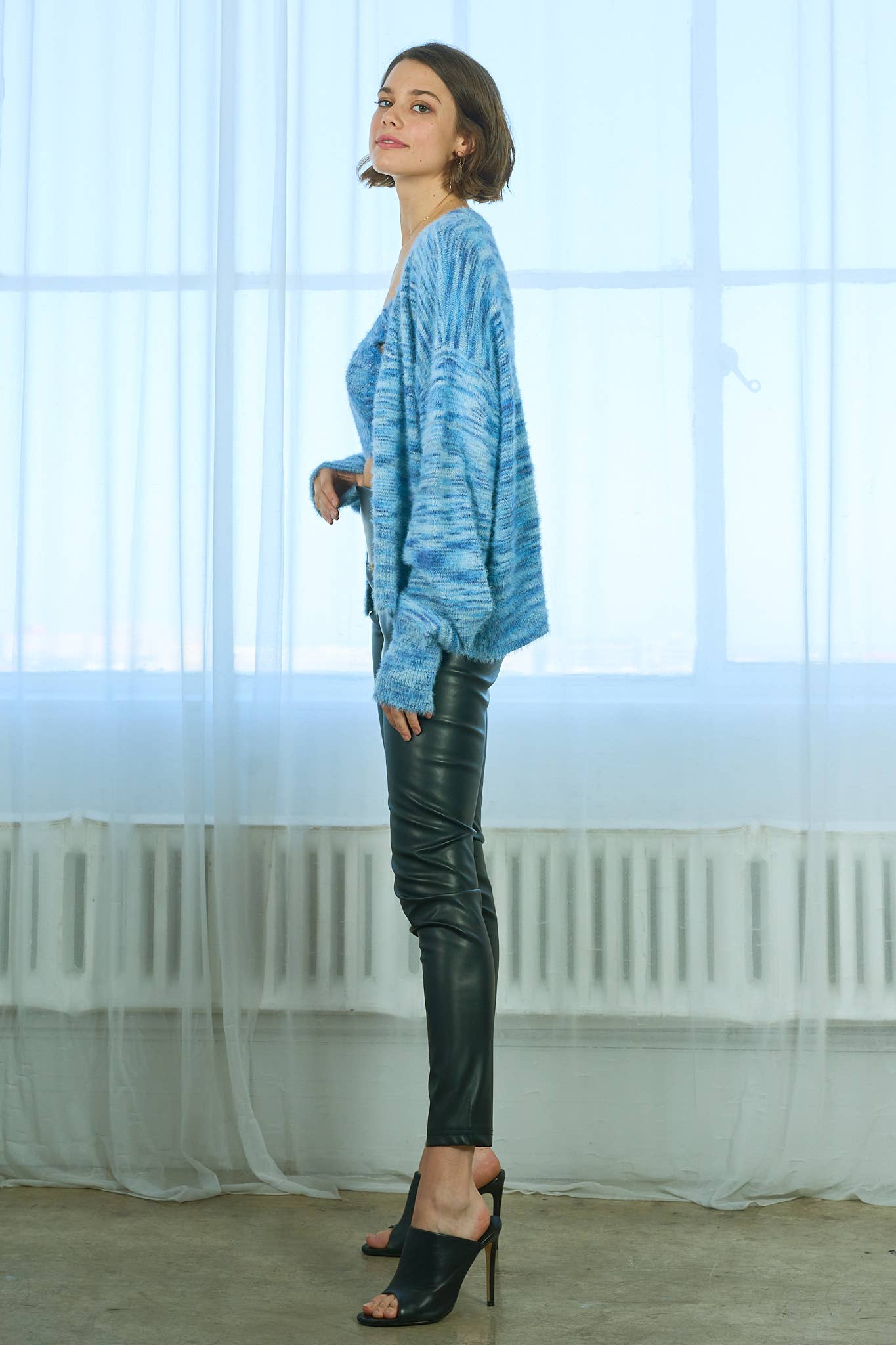 lalamia - Vente Legging tendance – femme - Legging en cuir végétalien - MKN1511414