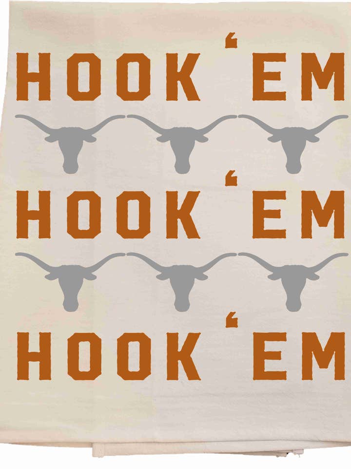 UT Hook 'Em Tea Towel for wholesale by Bunnies and Bows