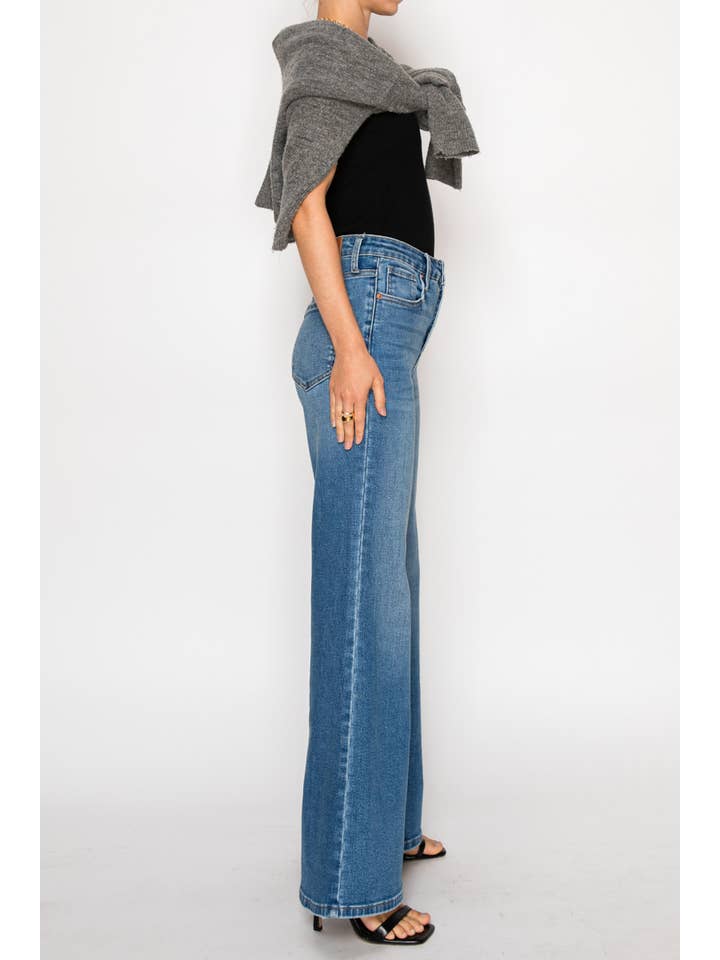 ARTEMIS VINTAGE - Wholesale Jeans - Women's - TUMMY CONTROL HIGH RISE SLIM PALAZZO JEANS *Signature*4