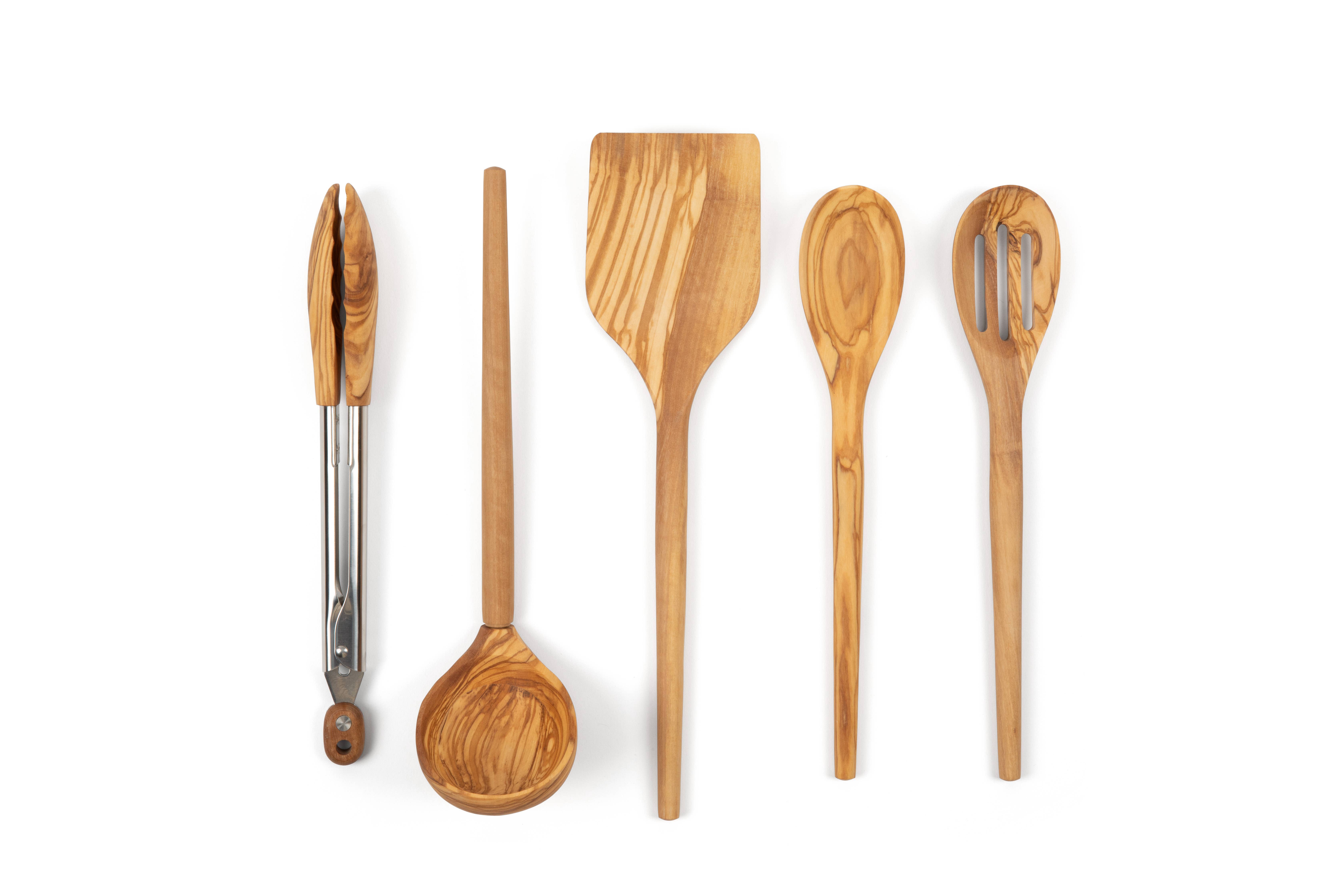 Salt & York - Vendita all'ingrosso Set di utensili da cucina - Set di utensili da cucina in legno d'olivo – Atossico, Senza plastica8