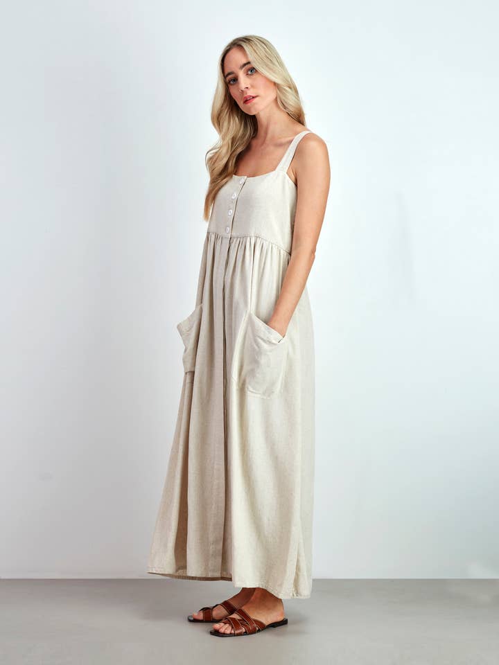 GUIMANOS - Wholesale Dress - Women's - Long Linen Dress