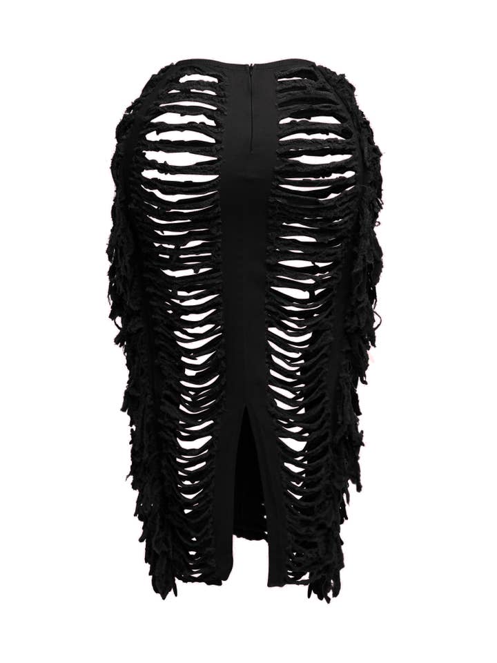 K Too - Wholesale Skirt - Women's - Distressed fringe maxi skirt13