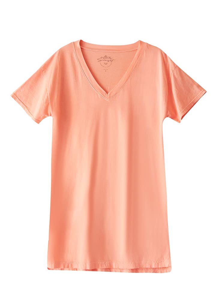 Boyfriend Tee Sleep Dress Peach Dreams for wholesale by After Sunset