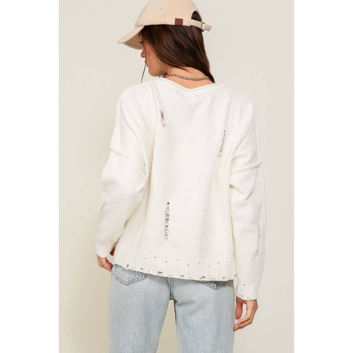 Apolline - Venta al por mayor Jersey de punto - Mujer - suéter de punto con bandera americana desgastado6