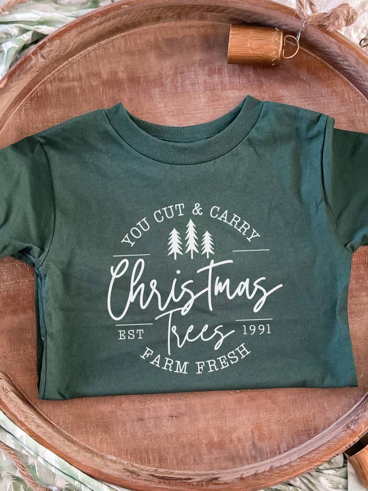 Chemise Christmas Tree Farm pour tout-petits et bébés pour la vente par Ginger And Thread
