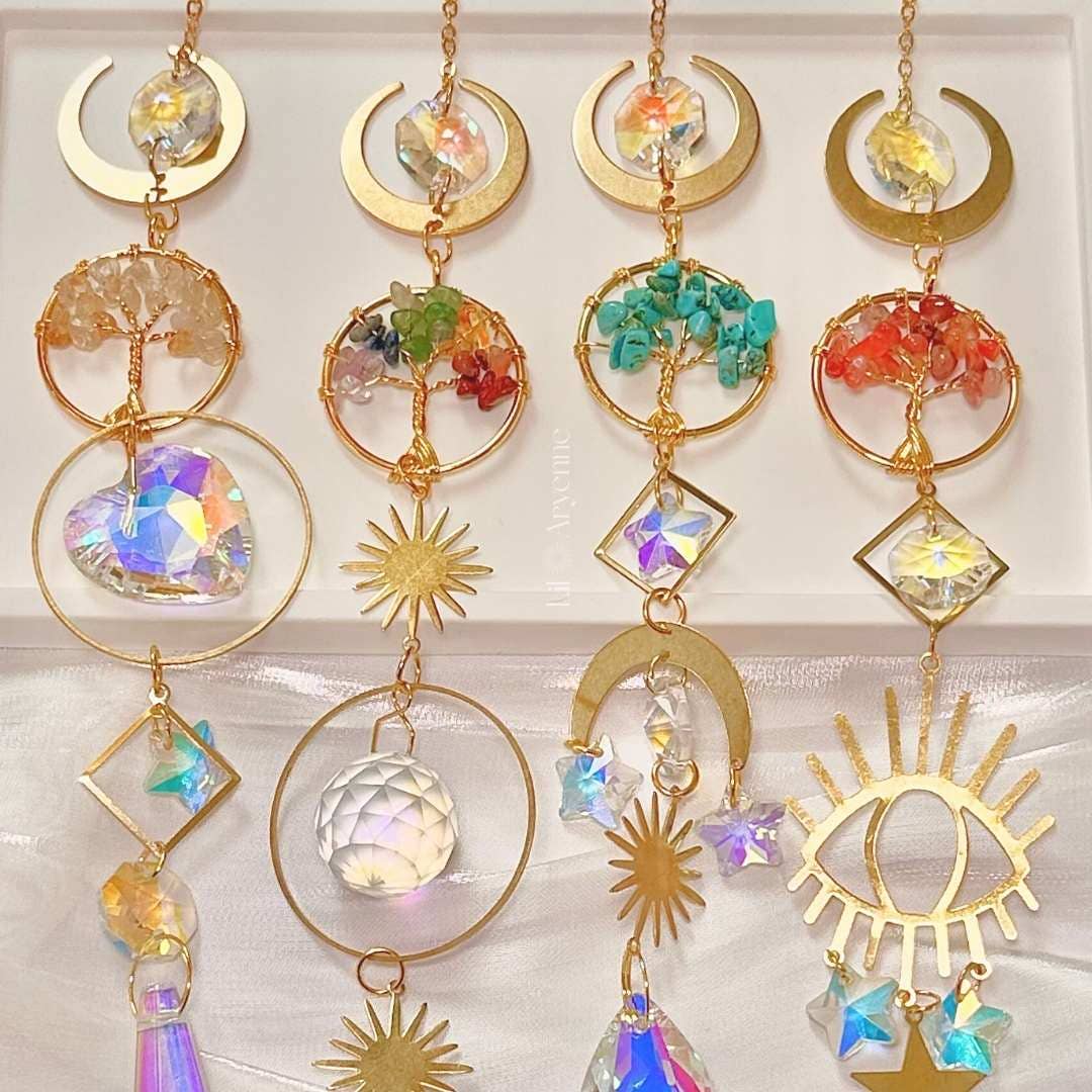 LilAryenne | Jewelry & Suncatchers - Wholesale Suncatcher - Tree of Life Suncatcher – Chakra Gemstones – Window Decor Gift6