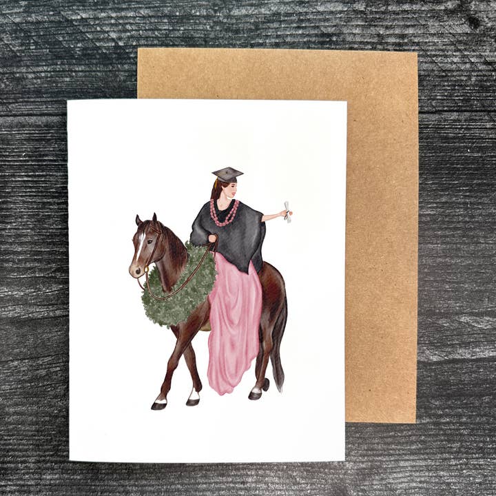 Graduation Girl (Pink) | Greeting Card for wholesale by Malina Prints