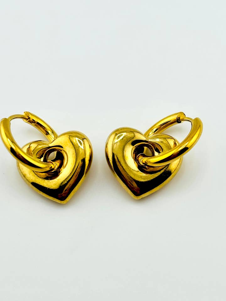 Radiate love gold hopes in hearts in stainless steel for wholesale by Bella Blu Designs