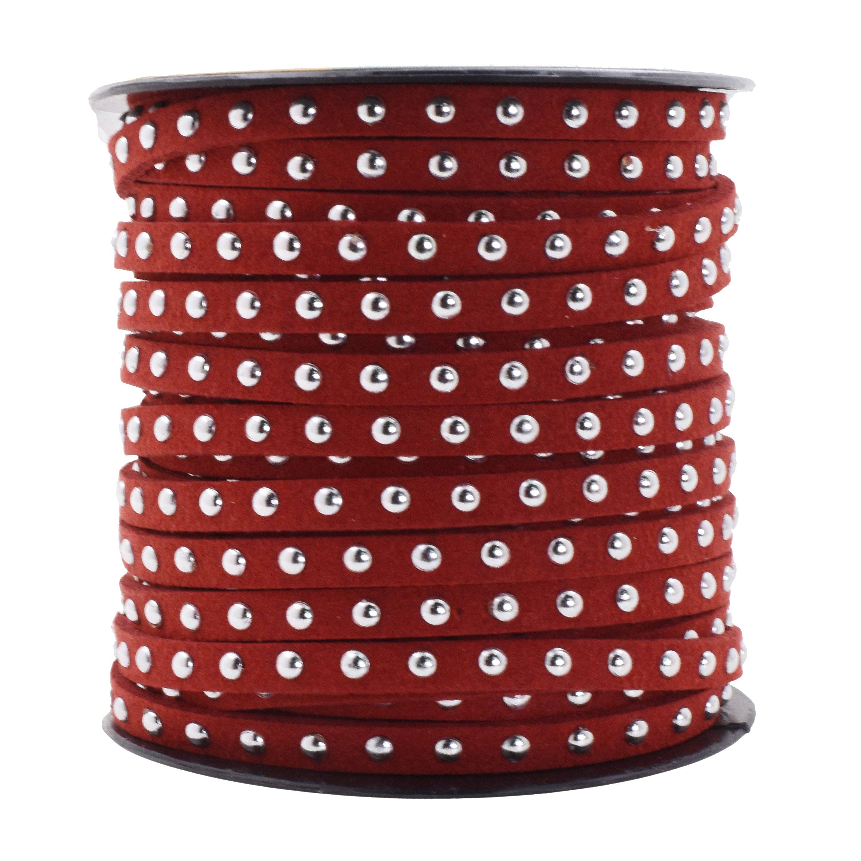 Mandala Crafts - Wholesale Craft supplies - 5mm Studded Faux Suede Cord Rope for Jewelry Making4