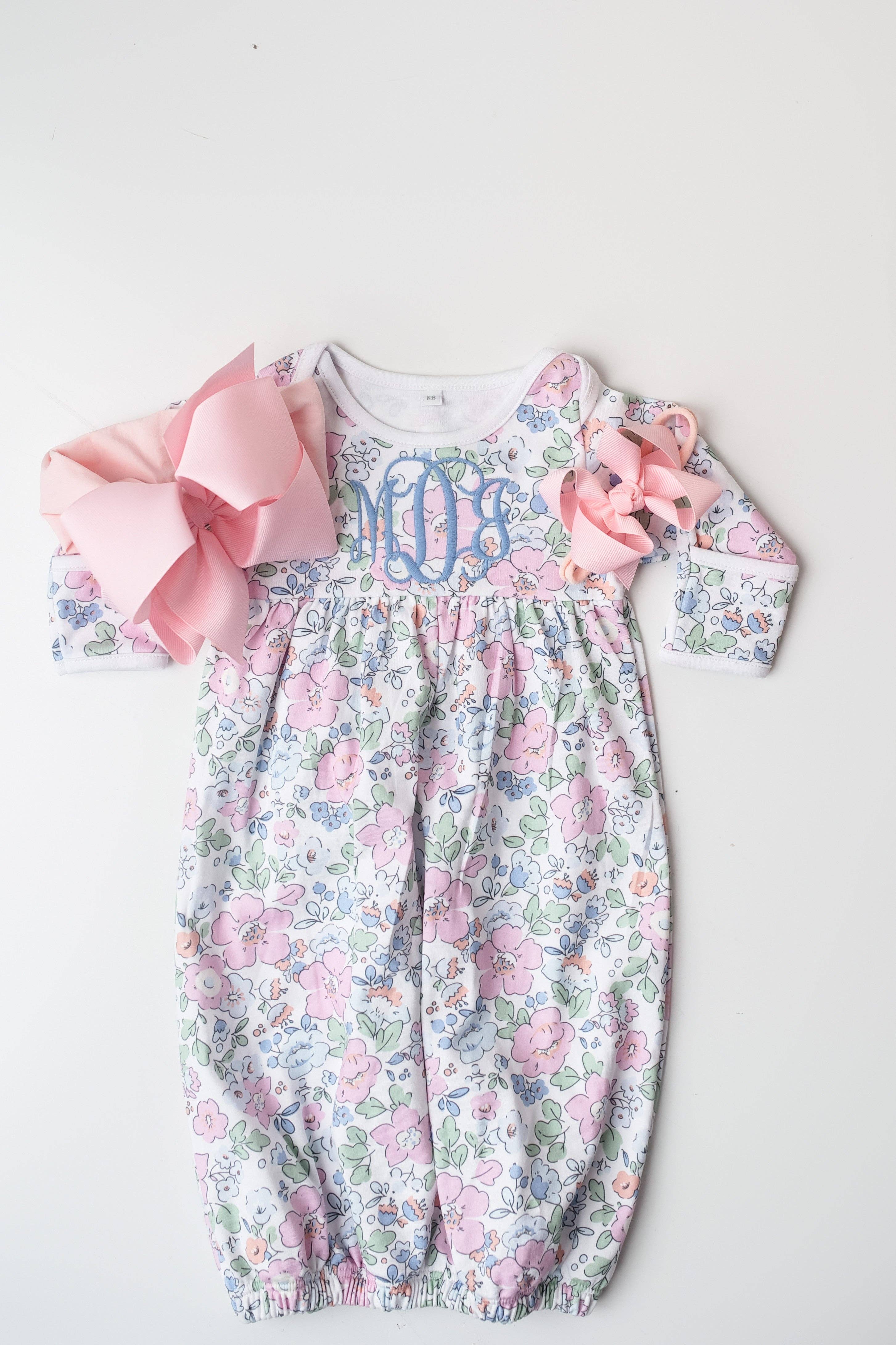 SK Blanks - Wholesale Jumpsuit - Baby - Floral Footie or Gown4