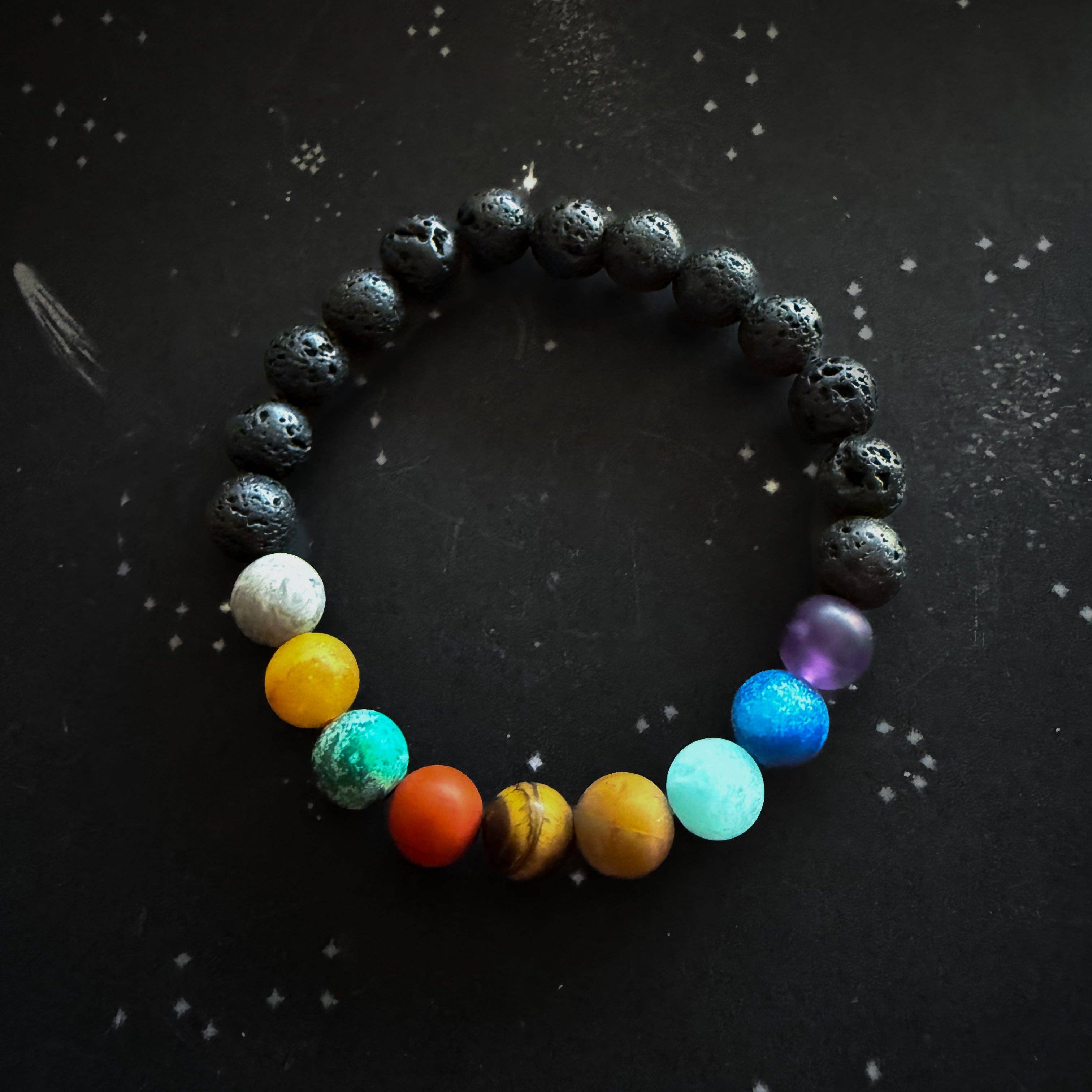 Yugen Handmade - Wholesale Beaded Bracelet - Solar System Lava Bead Bracelet