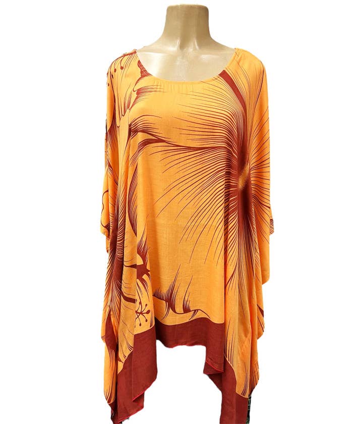 DK Hawaii - Wholesale Dress - Women's - Poncho Dress With Large Hibiscus Flower1
