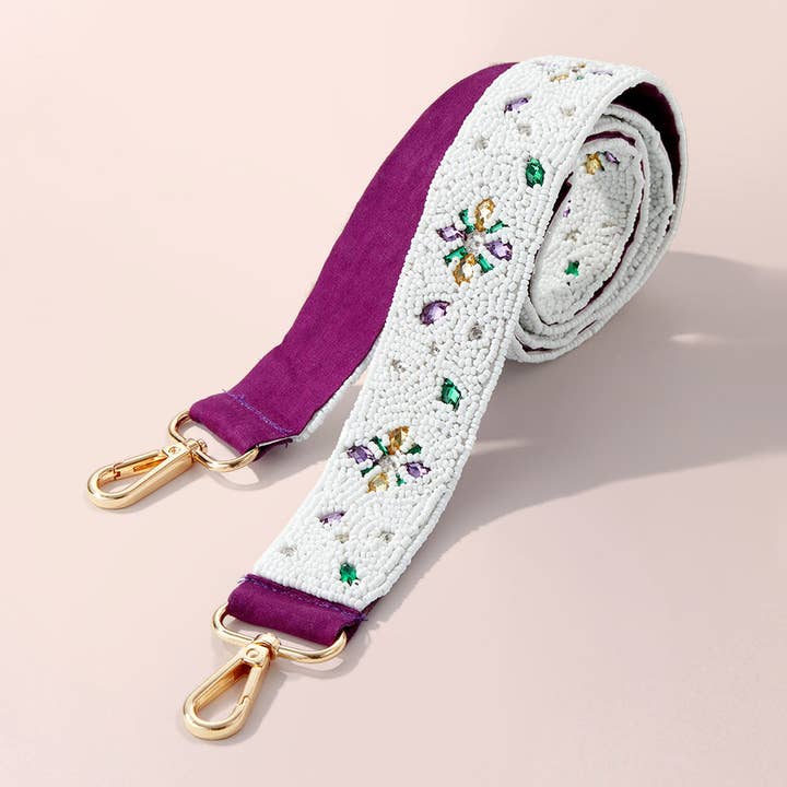 Tracolla per borsa con perline decorata con pietre Mardi Gras per la vendita all'ingrosso da parte di Madeline Love