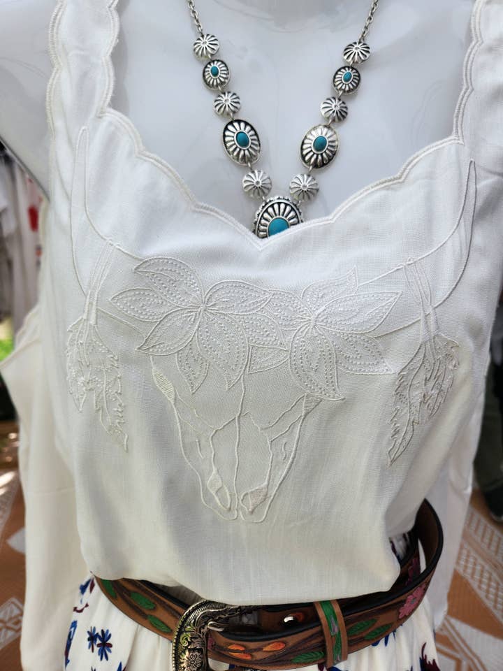 Native hearts - Wholesale Blouse – Women’s - Bull skull top2