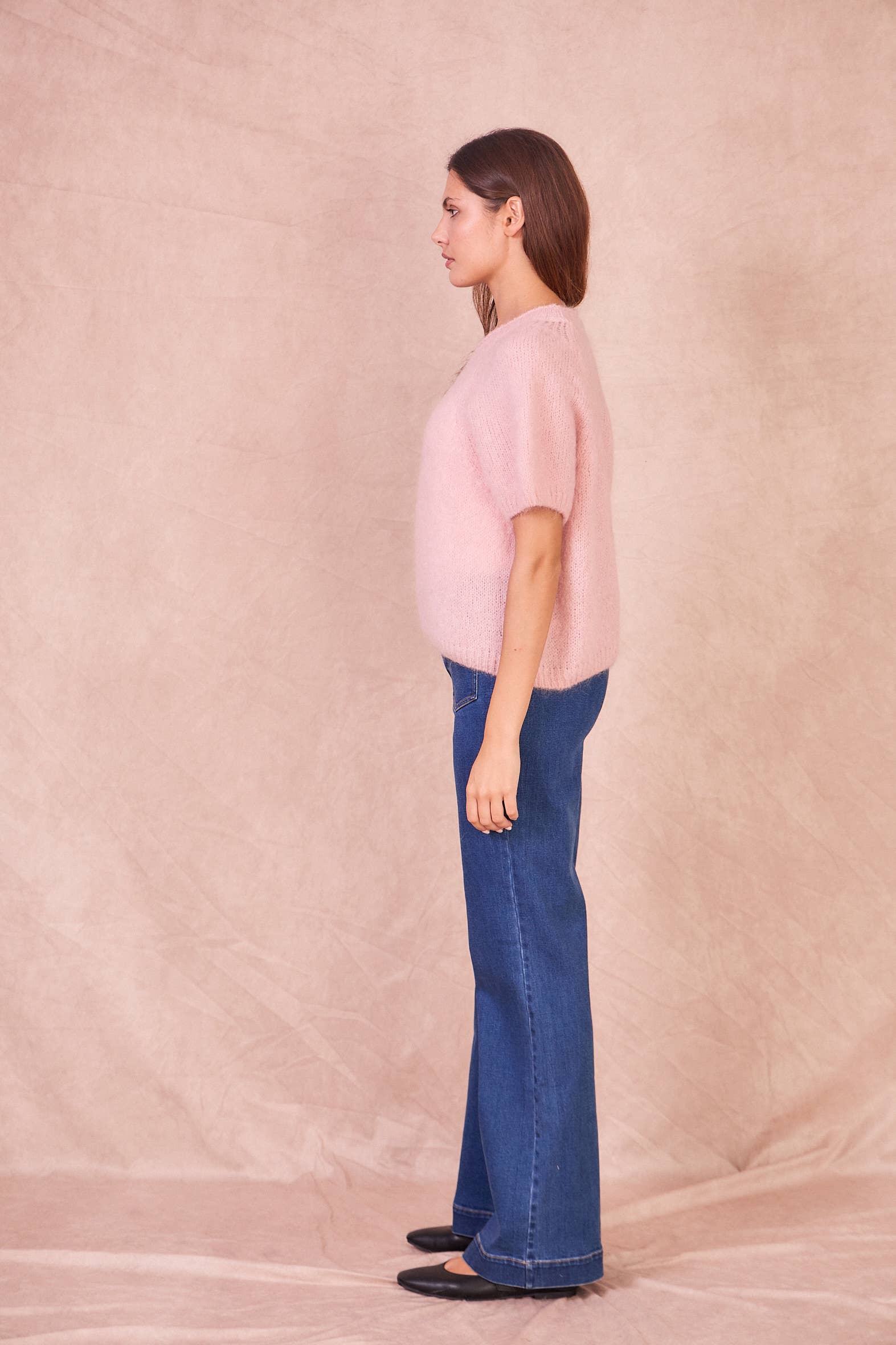 Calie Paris - Wholesale Knit Sweater - Women's - Short-Sleeve Mohair Blend Sweater2