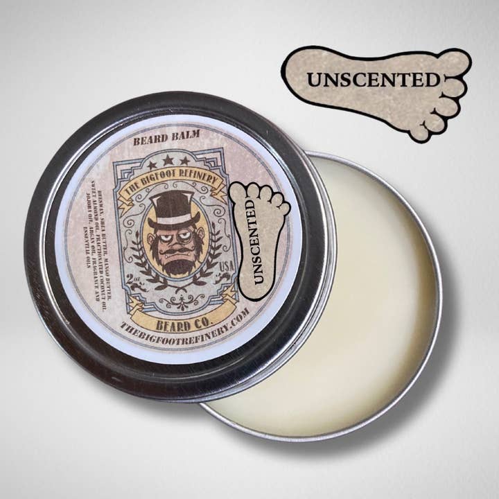 Unscented Beard Balm - 2oz tin for wholesale by The Bigfoot Refinery Beard Co.