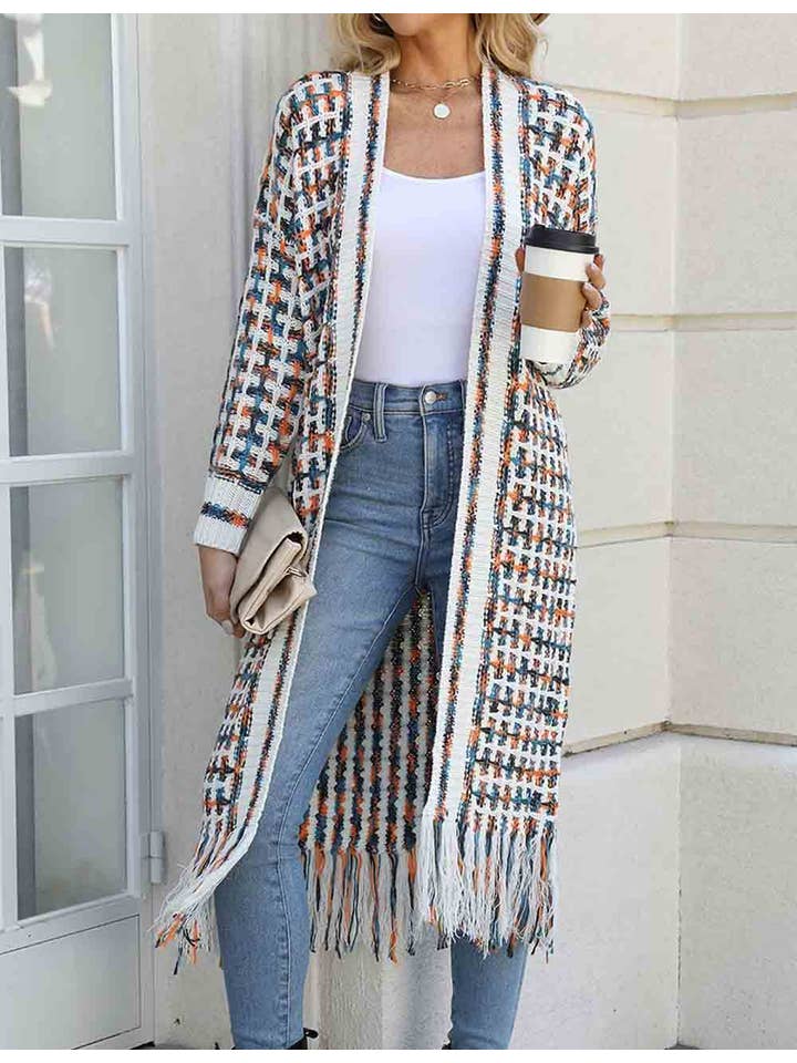 Sweetkama – wholesale Cardigan – Women’s – Ladies Multi Color Front Open Tassels Chunky Knit Cardigan12