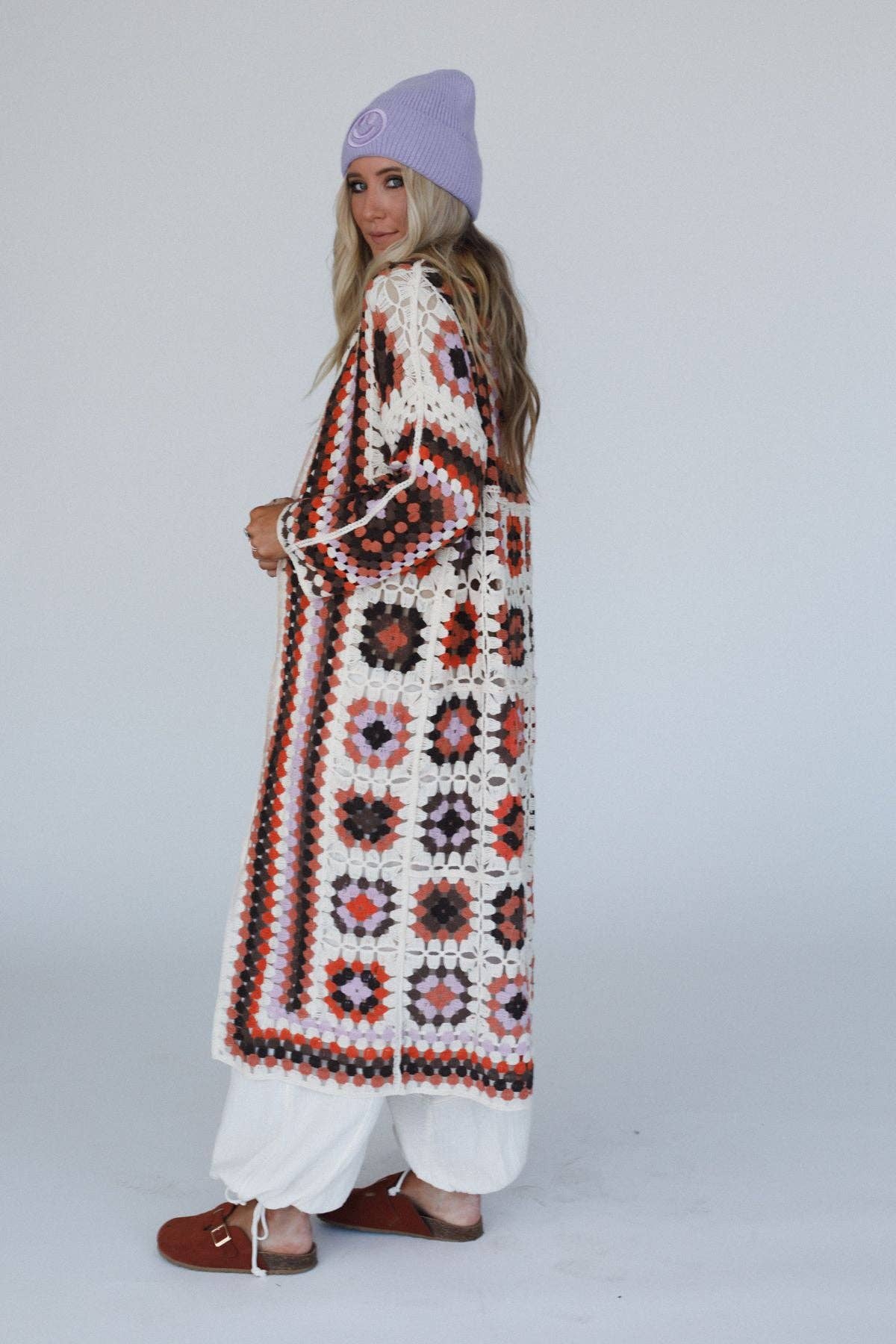 Three Bird Nest - Wholesale Cardigan - Women's - Soulful Wanderer Crochet Duster - Brown Multi10