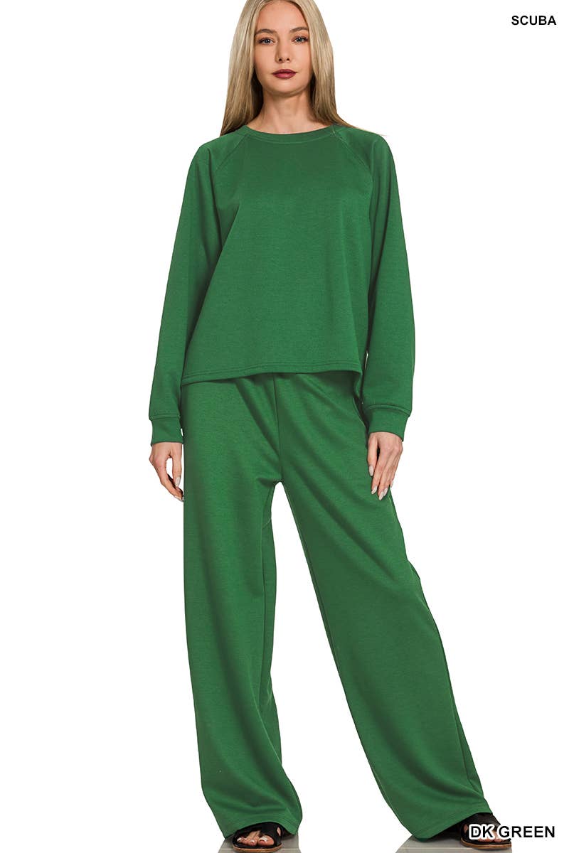 42POPS - Wholesale Lounge Set - Women's - ..1028 Scuba Crewneck Pullover & Pants 2 Piece Set SI-284122