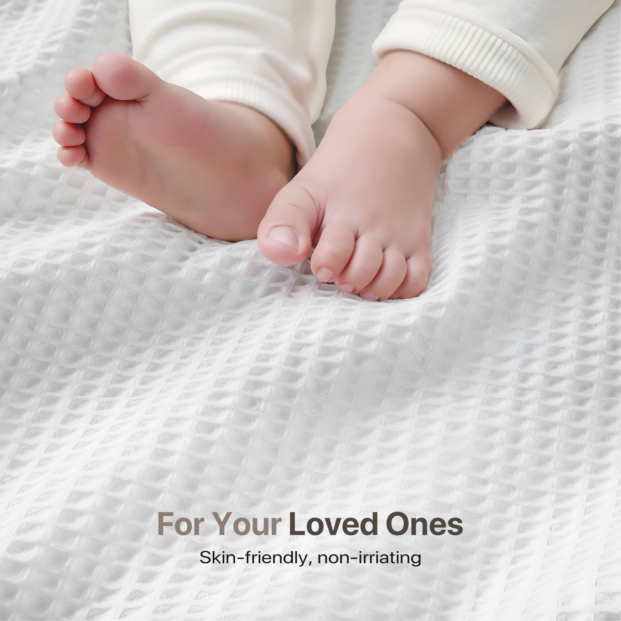 Olliix - Wholesale Bedding Blanket - 100% Cotton Waffle Weave Cozy Bedding Blanket, White11