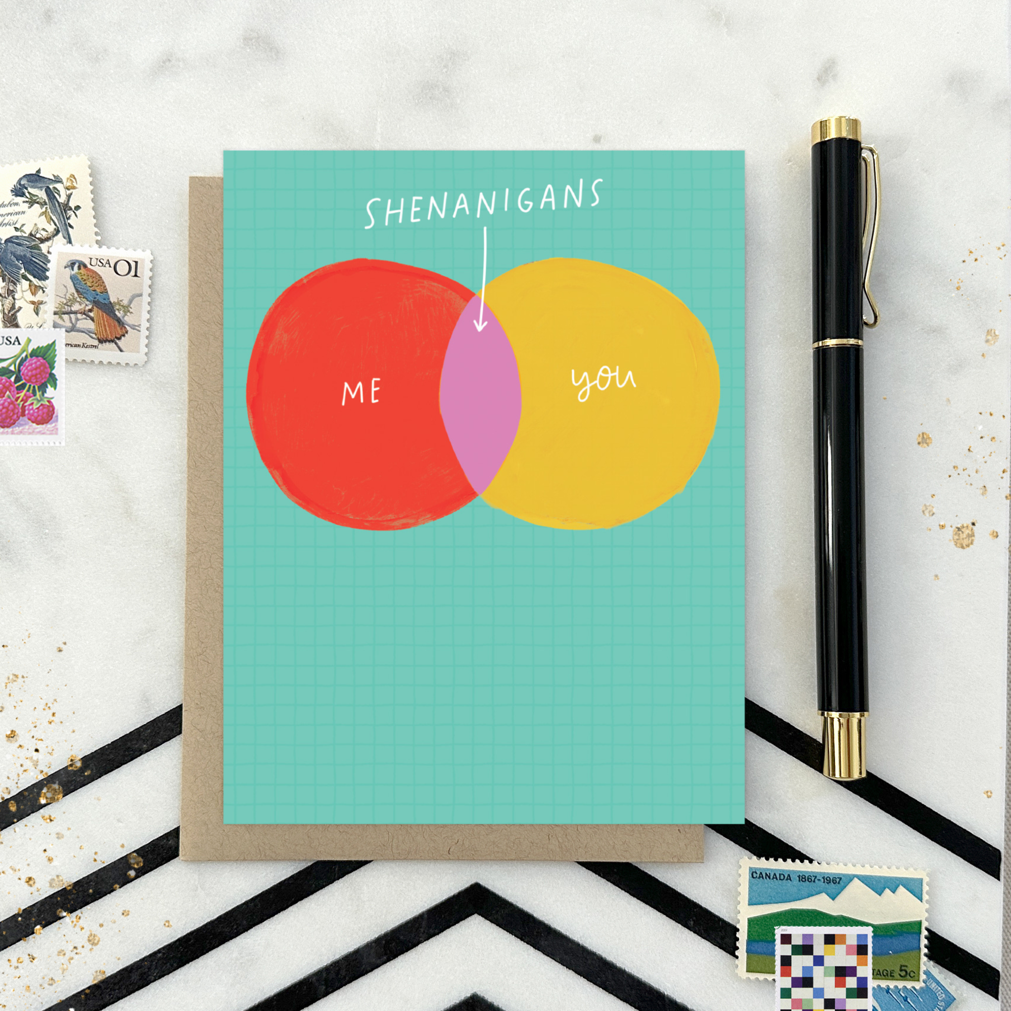 Barone and Co. - Wholesale Friendship Card - Shenanigans Venn Diagram Friendship Card4
