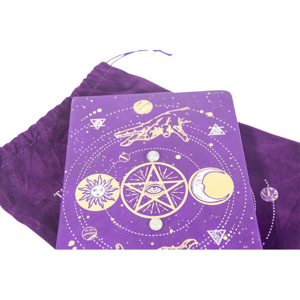 Kheops International – Großhandel Tagebuch – Tagebuch aus veganem Leder mit Kristalltasche — Tarot (jeweils)4