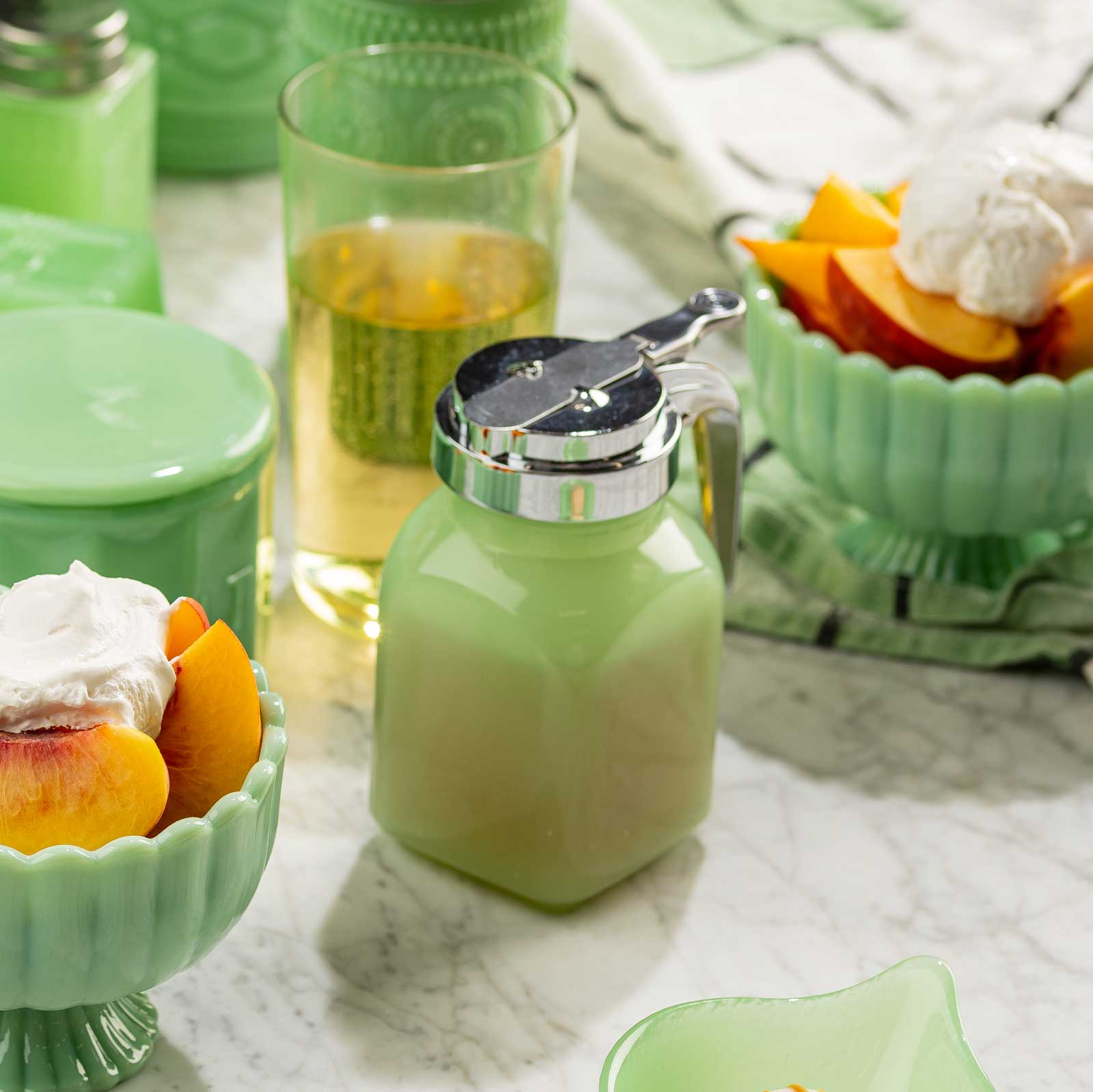 TableCraft Products Company - Vente Distributeur d'huile et de vinaigre - Distributeur de sirop de 6 oz de la collection Jadeite Glass11