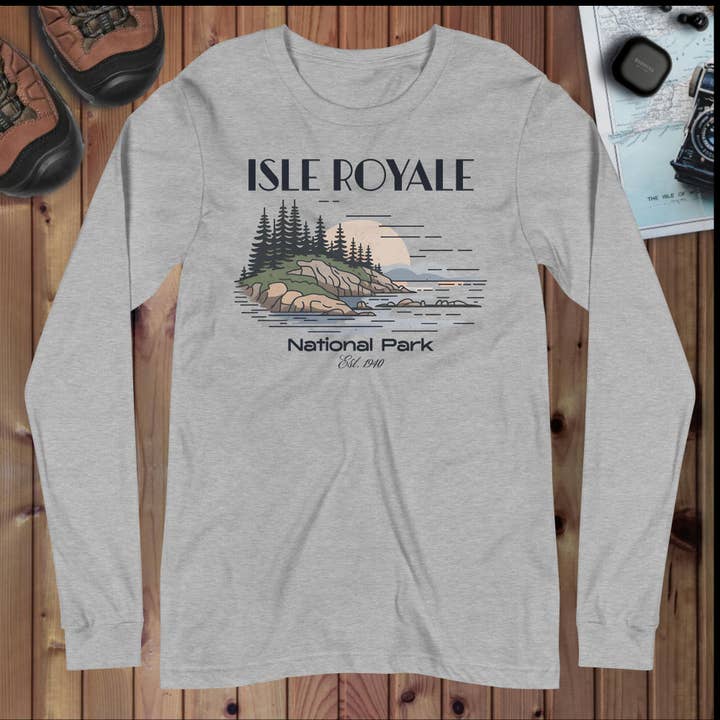 Camiseta de Manga Comprida do Parque Nacional Isle Royale por atacado de Park Service Apparel