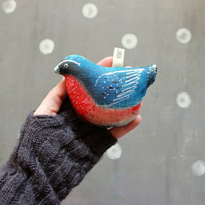 Blaues Rotkehlchen, Ornament, Tiertotem, Kräuterbeutel, Lavendel für den Großhandel von HandyHappy