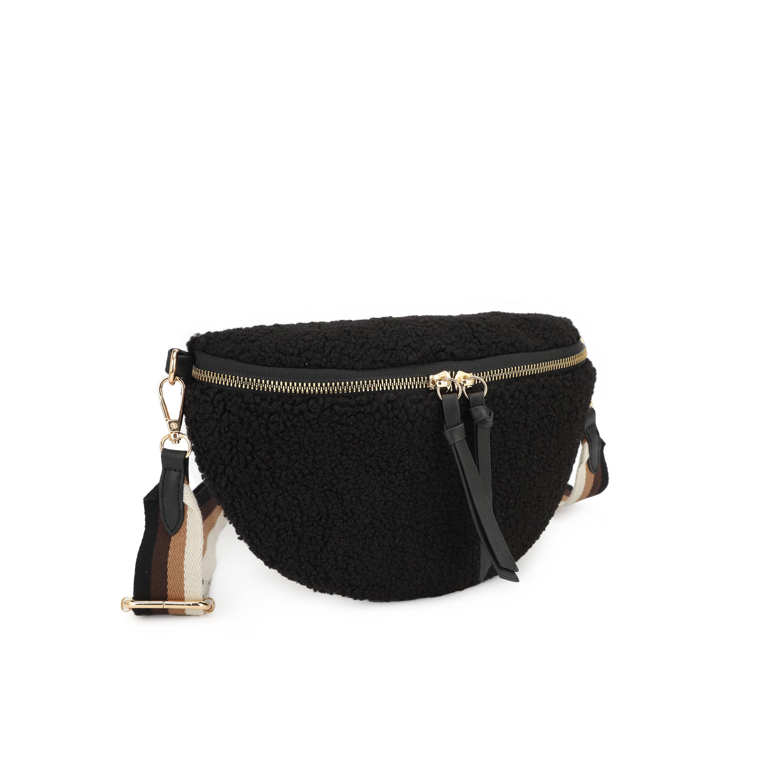 KAYLA+AVA - Wholesale Heuptasje - Dames - Cynthia shearling riemtas in halve maanvorm / heuptasje12