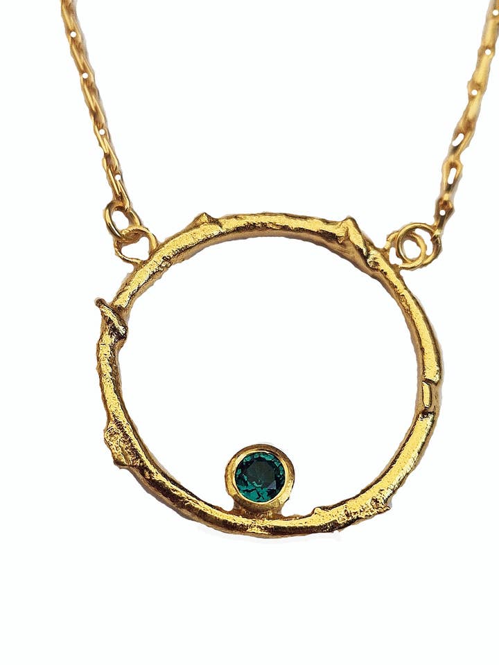 Gold & Emerald Faerie Ring Pendant for wholesale by Caroline Stokesberry-Lee Jewellery Design