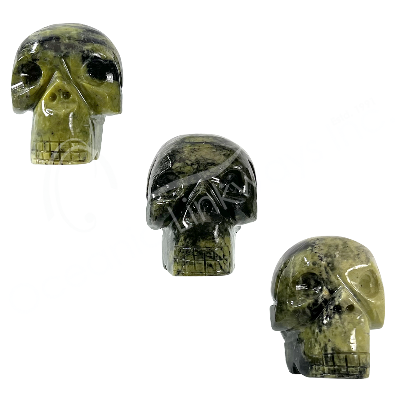 Oceanic Linkways Inc - Vente Pierre et cristal de spiritualité - (PC)CRÂNE - SERPENTINE 2-2,25"2