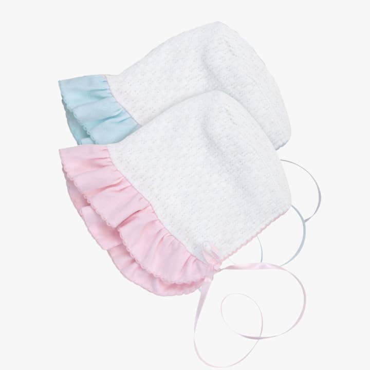 Paty Knit Bonnet, Pima Ruffle #118J for wholesale by Paty