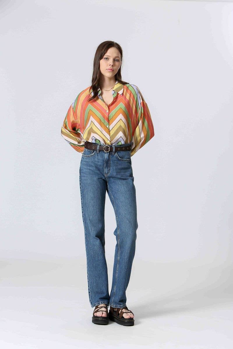 Multi-farvet T25119273 - Dame Langærmet Bluse for engroshandel på Faire1