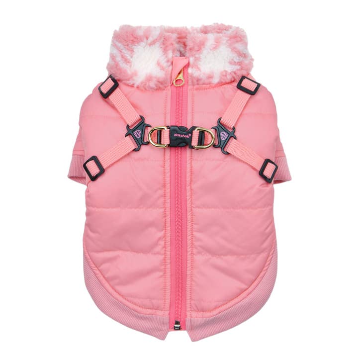 Puppia International Inc. - Wholesale Pet Coat - Dog - PINKAHOLIC XENIA DOG COAT W/ INTEGRATED HARNESS