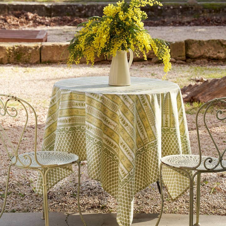 Provence Avignon Pistache Tablecloth for wholesale by Caravan Home