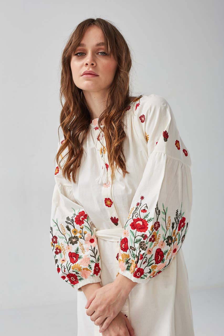 Handmade Originals Ukraine - Wholesale Dress – Women's - Embroidered Dress Spring Flowers