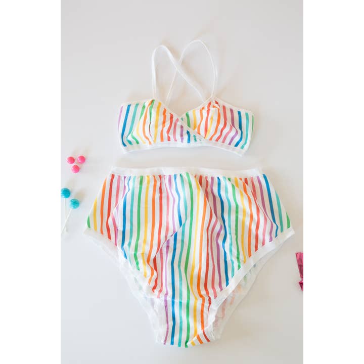 Hey Mavens! – Roupa interior - Mulher por atacado – Rainbow Risca Alta Rise Undies//cuecas multicolor4